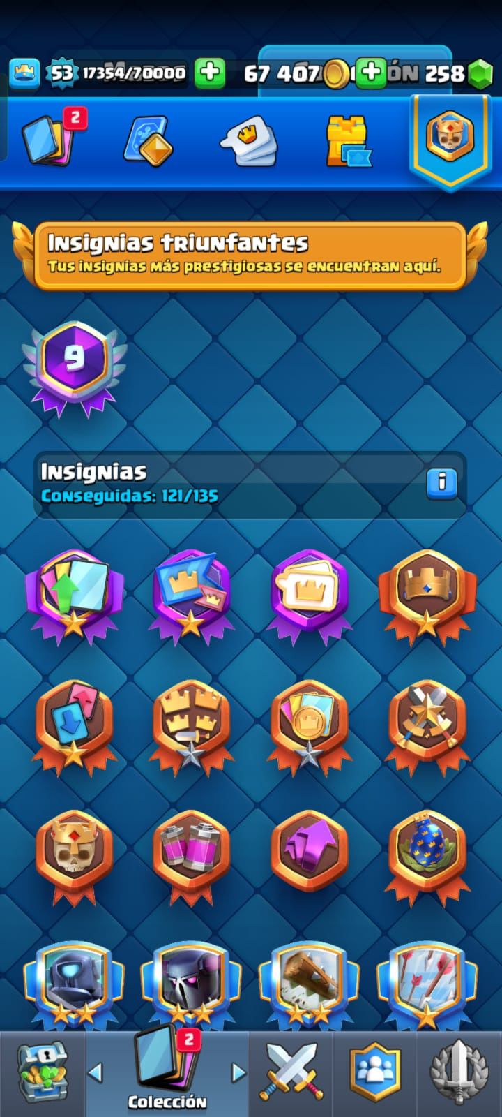 478 CLASH! 8323 COPAS! 3 CARTAS AL NIVEL 15! 32 CARTAS AL NIVEL 14! 2 CARTAS EVOLUTIVAS CONSEGUIDAS! 95 EMOTES! 10 TORRES! INSIGNIA DE 9 AÑOS! (799 MX) @everyone