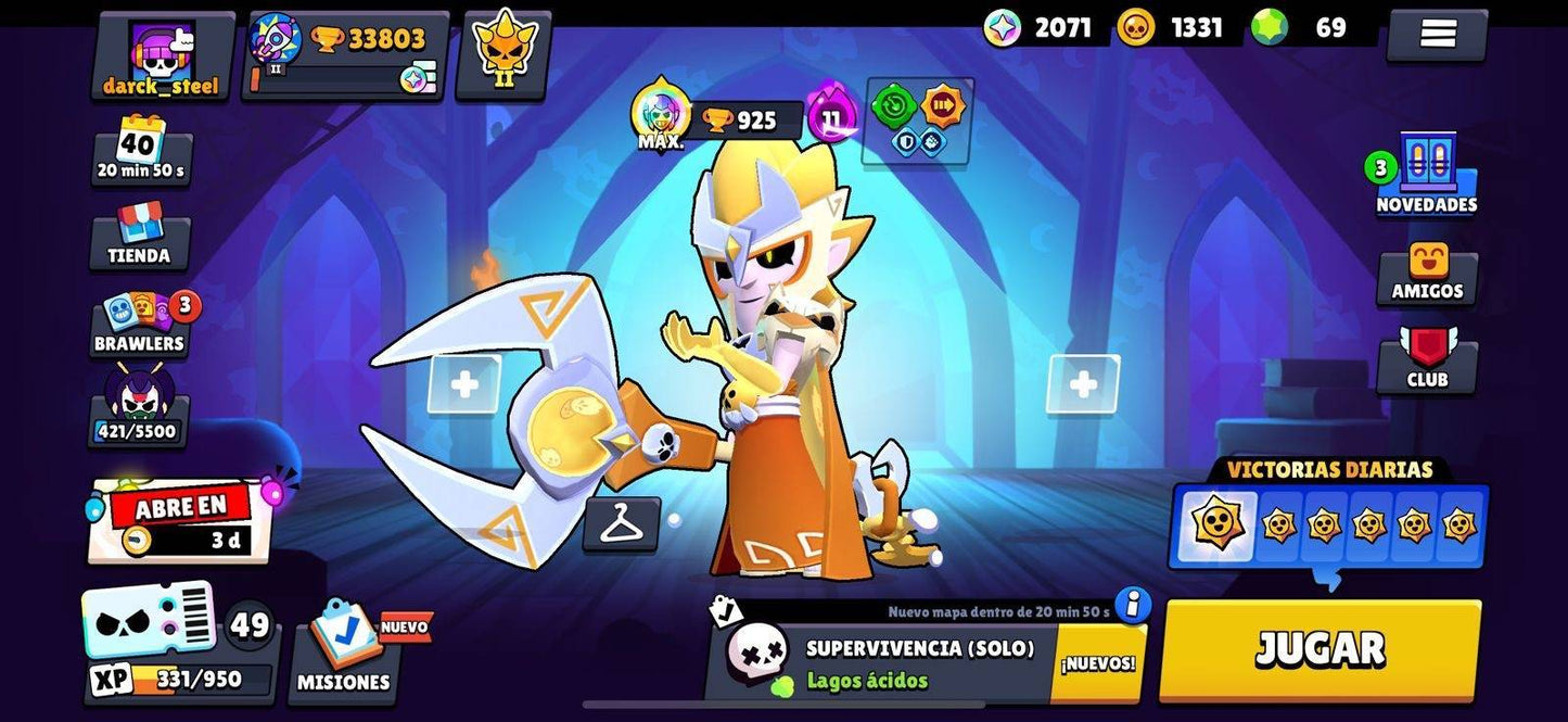 025 BRAWL! 33 803 COPAS! 15 BRAWLS CON HYPERCARGA! 4 BRAWLS FUERZA MÁXIMA! 79/95 BRAWLS! 2071 GEMAS ESTELARES! TIENE VARIOS BRAWLS CON TODOS SUS ATUENDOS! (549mx) @everyone