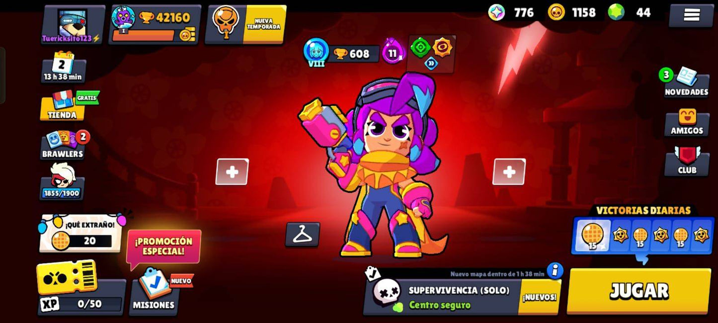 049 BRAWL CON 42160 COPAS! 12 BRAWLERS CON HIPERCARGA! 20 BRAWLERS CON FUERZA MÁXIMA! 2 ASPECTOS LEGENDARIOS! 8 ASPECTOS DE HIPERCARGA! 89/96 BRAWLERS DESBLOQUEADOS!!! (1099 MX) @everyone
