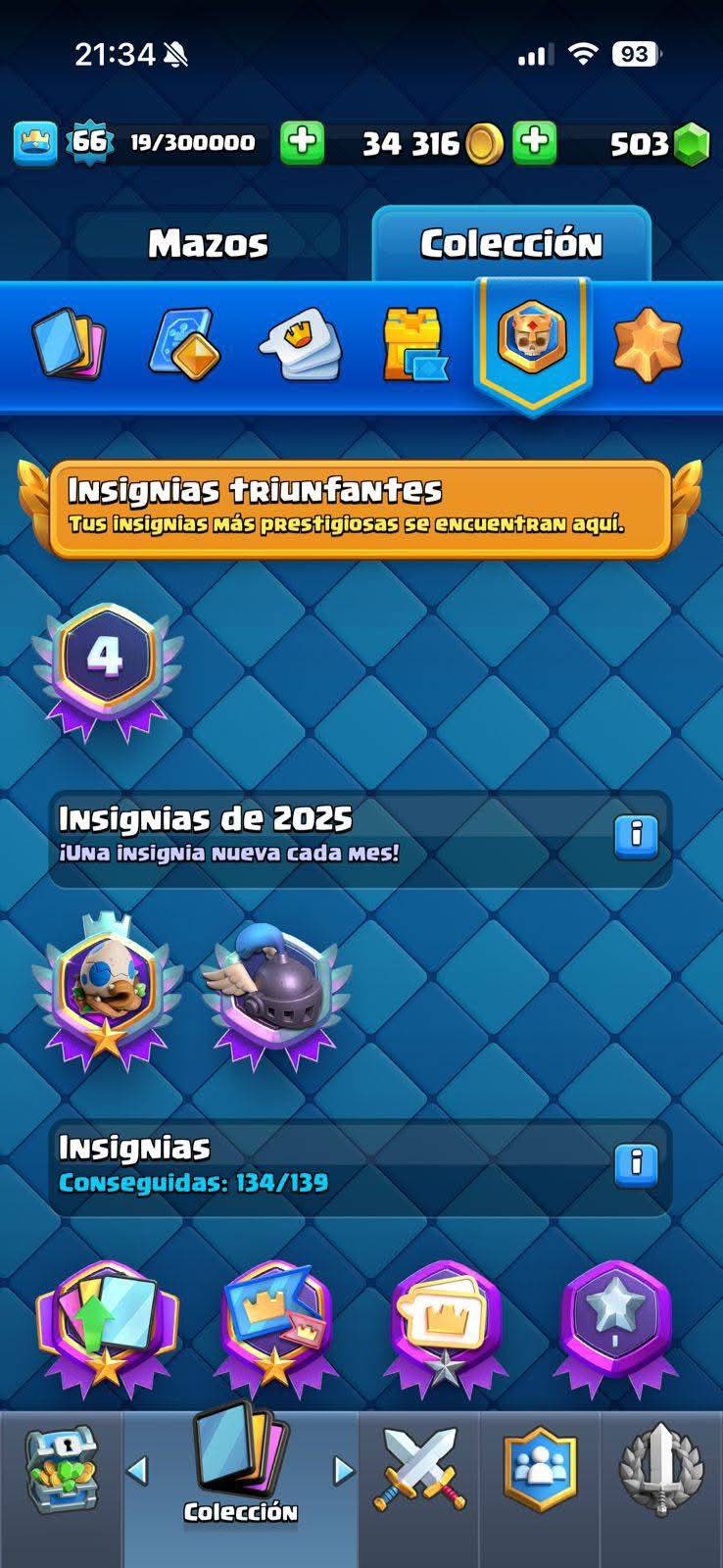 416 CLASH! MINI GRIAL! 10,530 COPAS! LIGA 2 COMPETITIVA! 4 CARTAS AL 16 MAX! 19 CARTAS AL 15! 49 CARTAS AL 14! 2 HÉROES! 27 CARTAS EVOLUTIVAS! 133 EMOTES MUY PEDIDOS Y EXCLUSIVOS! 23 TORRES! INSIGNIA DE 4 AÑOS! (1899mx) @everyone