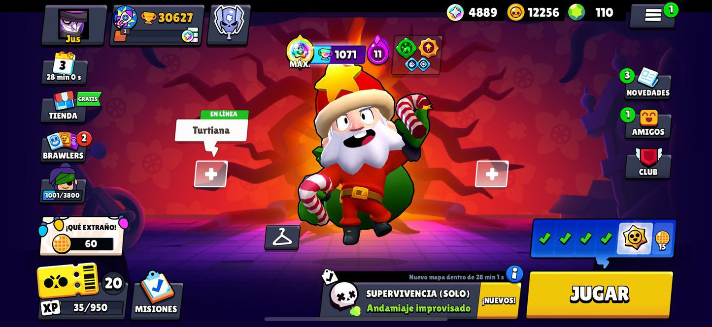 54 BRAWL! CON 30627 COPAS! 89/96 BRAWLERS DESBLOQUEADOS! 19 BRAWLERS CON HIPERCARGA! 9 BRAWLERS CON FUERZA MÁXIMA! GADGETS! HABILIDADES ESTELARES! 2 ASPECTOS LEGENDARIOS! 1 ASPECTO DE HIPERCARGA! CUENTA BUENÍSIMA PARA EMPEZAR A JUGAR! (1199mx) @everyone