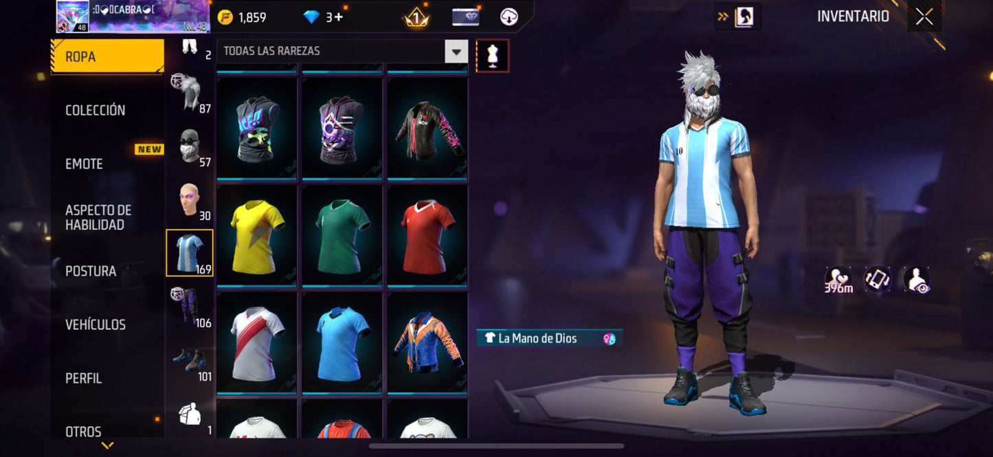 274 FREE FIRE!! CUENTA PARA INICIAR CON 2 EVOS !! MÁS DE 150 PECHOS!! BARBA DEL VIEJO! PLAYERAS DE FUTBOL!! ROPA DE EVENTOS CHIDOS!! TRAW PUÑOS!! PERFECTA PARA COMBINAR CON TODO! REGIÓN: EEUU (799mx) @everyone