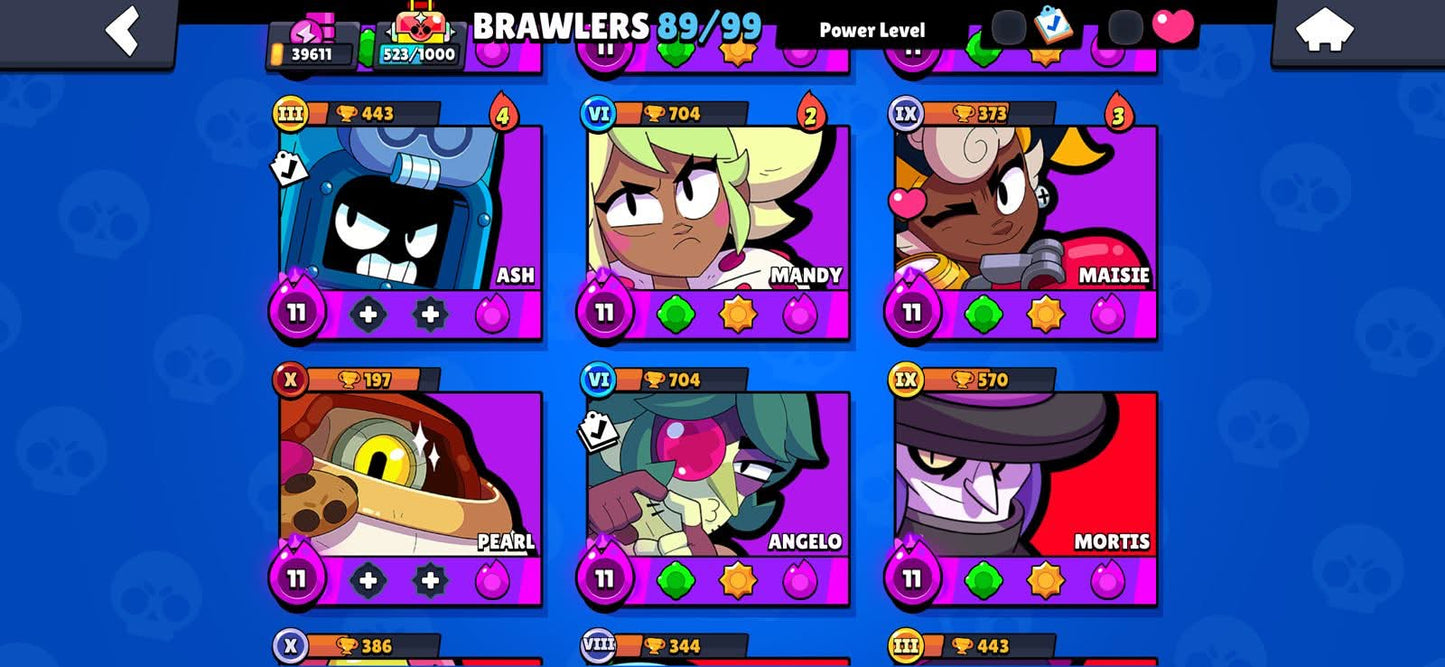 536 CLASH! 11,146 COPAS! 2 CARTAS AL 16 MAX! 8 CARTAS AL 15! 33 CARTAS AL 14!! 15 CARTAS EVOLUTIVAS! 94 EMOTES + 98 BRAWL! 39,611 COPAS! 89/99 BRAWLERS! 35 BRAWLERS CON HYPERCARGA! 12 BRAWLERS AL MAX! (1199mx @everyone