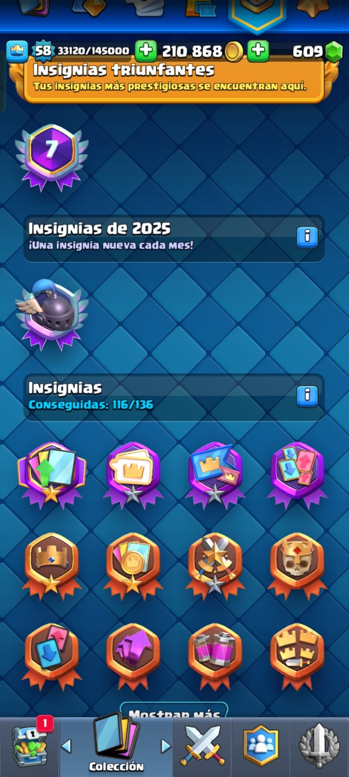 490 CLASH! CUENTA CON 10560 COPAS! 1 CARTA AL NIVEL 16! 10 CARTAS AL NIVEL 15! 17 CARTAS AL NIVEL 14! 2 CARTAS HÉROES DESBLOQUEADAS Y 12 CARTAS EVOLUTIVAS ADQUIRIDAS! 103 EMOTEEES! 10 TORRES! INSIGNIA DE 7 AÑOTES! (799 MX) @everyone