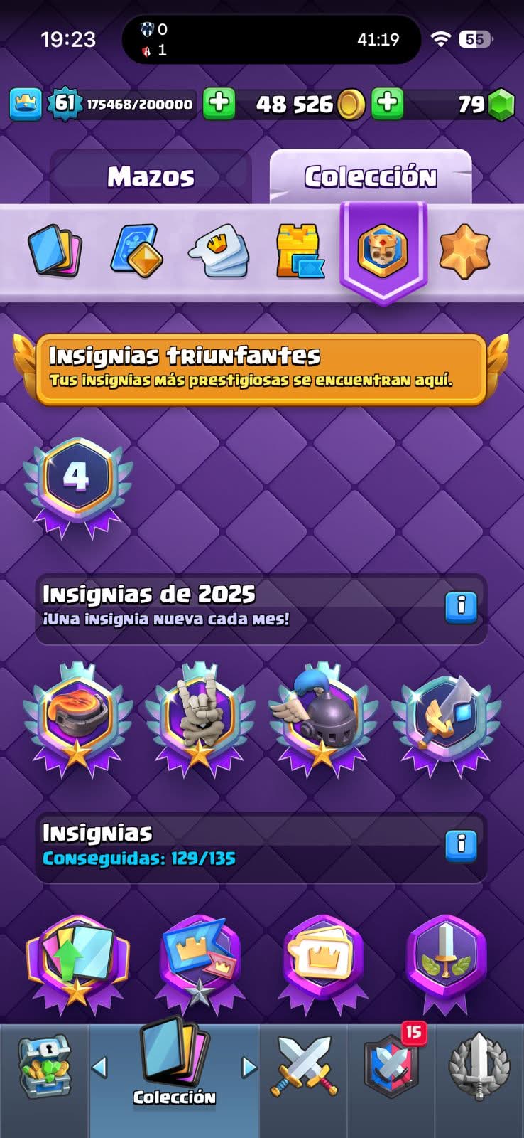 438 CLASH! MINI GRIAL! 10,030 COPAS! LIGA 7 COMPETITIVA! 1 CARTA AL 16 MAX! 18 CARTAS AL 15! 22 CARTAS AL 14! 1 HÉROE! 18 CARTAS EVOLUTIVAS! 79 EMOTES EXCLUSIVOS! 12 TORRES! INSIGNIA DE 4 AÑOS! (1249mx) @everyone