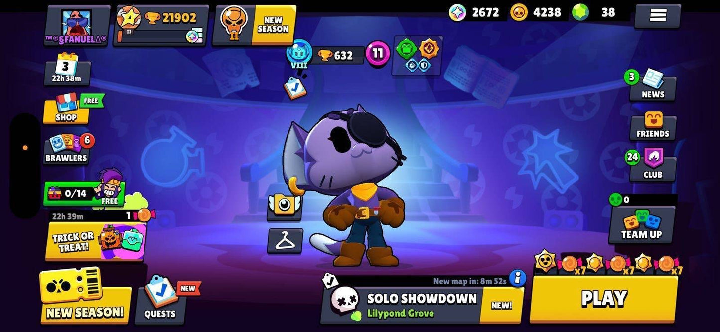 08 DE BRAWL STARS! CON 72/95 BRAWLERS! 9 BRAWLERS CON HIPERCARGA! 18 BRAWLERS CON FUERZA MÁXIMA! 21 902 COPAS! 2672 GEMAS ESTELARES! Y MUCHAS SKINS! (799mx) @everyone 🔥
