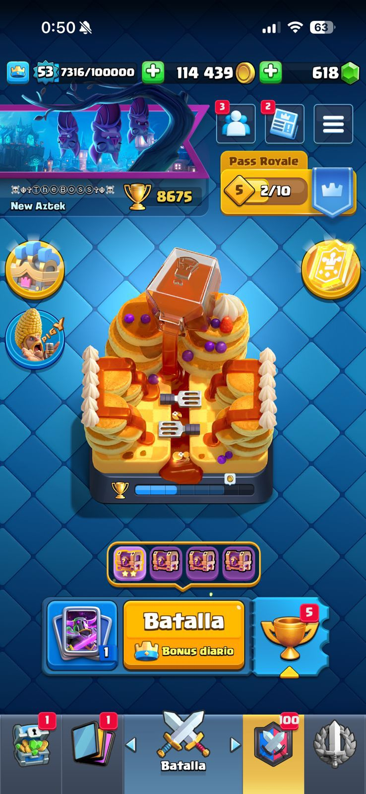 289 CLASH! CUENTA BUENA! 8 675 COPAS! 5 CARTAS AL 15 ÉLITES! 15 CARTAS AL 14! 14 CARTAS EVOLUTIVAS! 114 EMOTES MUY PEDIDOS! 22 TORRES MUY BUENAS! INSIGNIA DE 4 AÑOS! +100 MIL MONEDAS! (1199mx) @everyone