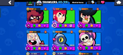 88 BRAWL! CUENTA CON 35074 COPAS! 81/99 BRAWLERS DESBLOQUEADOS! 16 BRAWLERS CON HIPERCARGA! 7 BRAWLERS CON FUERZA MÁXIMA! 2 BRAWLERS CON ASPECTOS LEGENDARIOS! 5 BRAWLERS CON ASPECTOS DE HIPERCARGA! (499 MX) @everyone