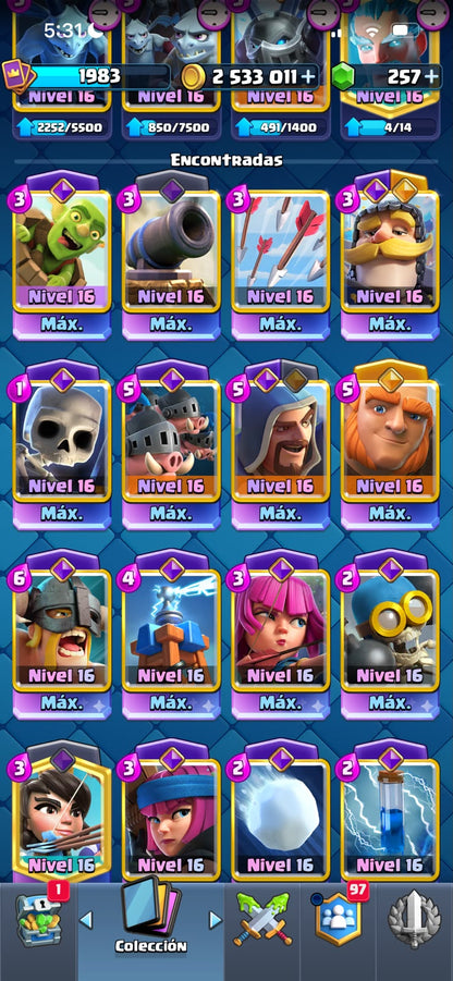 👑 Cuenta Clash Royale