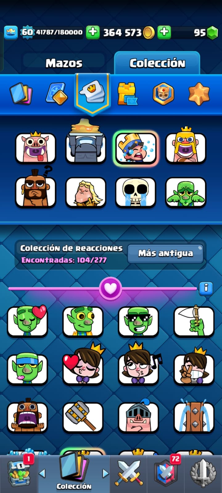 495 CLASH! 10059 COPAS! 2 CARTAS AL NIVEL 16! 10 CARTAS AL NIVEL 15! 19 CARTAS AL NIVEL 14! 13 CARTAS HÉROES DESBLOQUEADAS! 104 EMOTES DE LOS MAS PEDIDOS! 18 TORRES! INSIGNIA DE 5 AÑOS!! (799 MX) @everyone