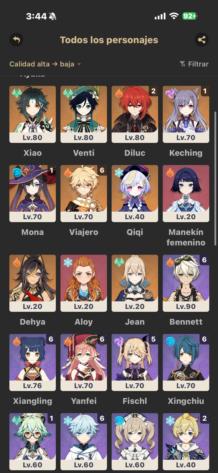 ✨ Cuenta Genshin Impact