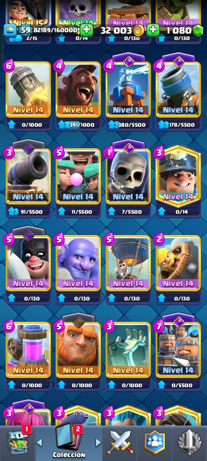 477 CLASH! CON 8623 COPAS! 1 CARTAS AL NIVEL16! 12 CARTAS AL NIVEL 15! 46 CARTAS AL NIVEL 14! 14 CARTAS EVOLUTIVAS CONSEGUIDAS! 129 EMOTES! 22 TORRES! INSIGNIA DE 8 AÑOS! (1399 MX) @everyone