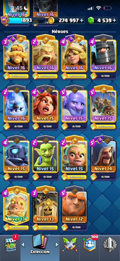 👑 Cuenta Clash Royale