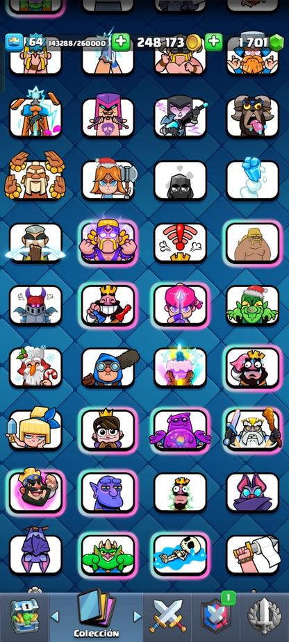 493 CLASH! CUENTA CON 10341 COPAS! 5 CARTAS AL NIVEL 16! 12 CARTAS AL NIVEL 15! 32 CARTAS AL NIVEL 14! 141 EMOTES! 10 TORRES! INSIGNIA DE 4 AÑOS! (1149 MX) @everyone