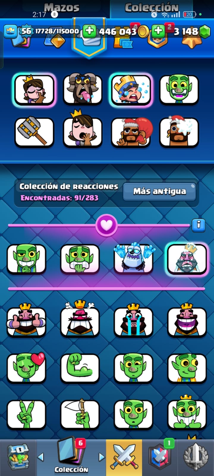 494 CLASH! CUENTA CON 10586 COPAS! 11 CARTAS AL NIVEL 15! 20 CARTAS AL NIVEL 14! UNA CARTA HÉROE! 11 CARTAS EVOLUTIVAS DESBLOQUEADAS! 91 EMOTES! 9 TORRES! INSIGNIA DE 4 AÑOOS! (749 MX) @everyone