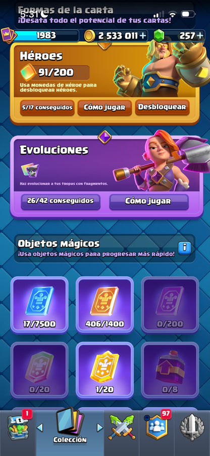 👑 Cuenta Clash Royale