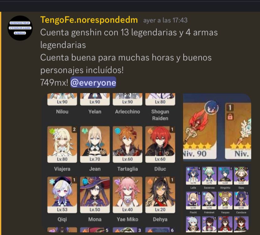 Cuenta genshin