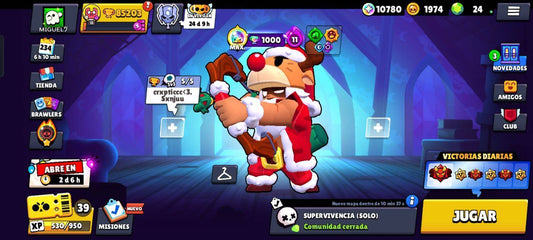 027 BRAWL CON 85203 COPAS! 72 BRAWLERS CON HIPERCARGA! 14 CARTAS CON FUERZA MÁXIMA! MUCHOS GADGETS! 10780 GEMAS ESTELARES! 5 SKINS LEGENDARIAS! (2999 MX) @everyone