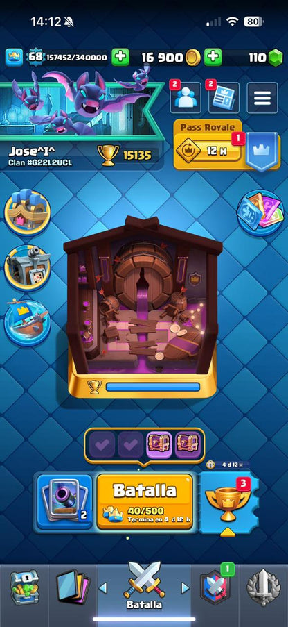 303 CLASH! MEGA GRIAL! 15,135 COPAS! LIGA COMPETITIVA 7! 2 CARTAS AL 16 MAX! 40 CARTAS AL 15! 51 CARTAS AL 14! 125 EMOTES BUENISIMOS INCLUYENDO OG! 12 TORRES! INSIGNIA DE 5 AÑOS! (2399mx) @everyone 🔥