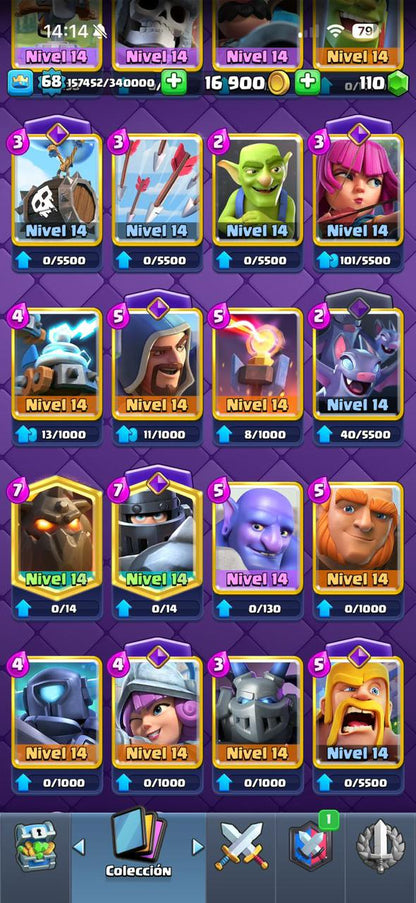 303 CLASH! MEGA GRIAL! 15,135 COPAS! LIGA COMPETITIVA 7! 2 CARTAS AL 16 MAX! 40 CARTAS AL 15! 51 CARTAS AL 14! 125 EMOTES BUENISIMOS INCLUYENDO OG! 12 TORRES! INSIGNIA DE 5 AÑOS! (2399mx) @everyone 🔥