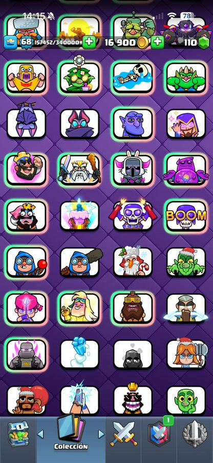 303 CLASH! MEGA GRIAL! 15,135 COPAS! LIGA COMPETITIVA 7! 2 CARTAS AL 16 MAX! 40 CARTAS AL 15! 51 CARTAS AL 14! 125 EMOTES BUENISIMOS INCLUYENDO OG! 12 TORRES! INSIGNIA DE 5 AÑOS! (2399mx) @everyone 🔥