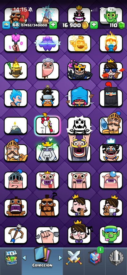 303 CLASH! MEGA GRIAL! 15,135 COPAS! LIGA COMPETITIVA 7! 2 CARTAS AL 16 MAX! 40 CARTAS AL 15! 51 CARTAS AL 14! 125 EMOTES BUENISIMOS INCLUYENDO OG! 12 TORRES! INSIGNIA DE 5 AÑOS! (2399mx) @everyone 🔥