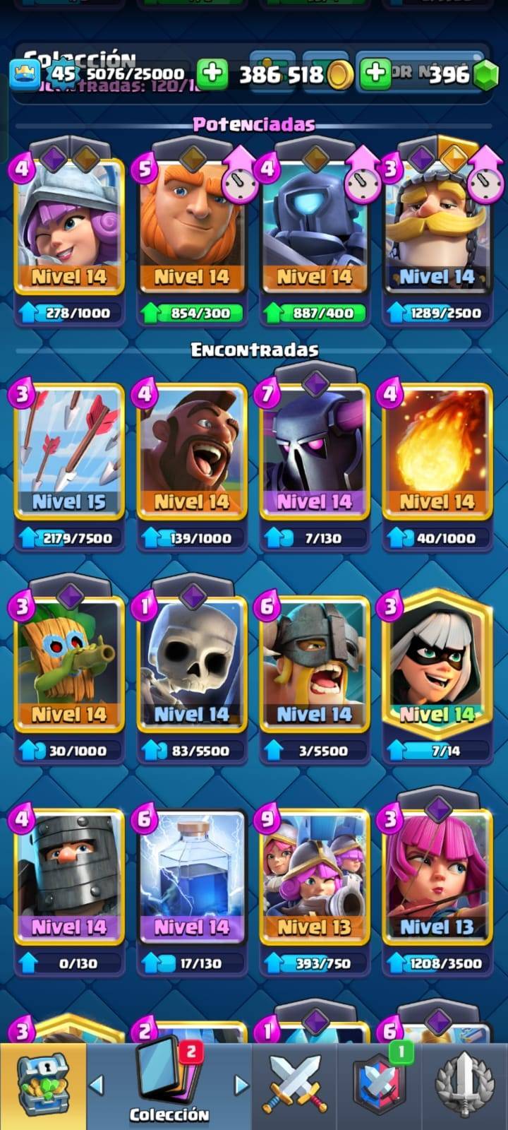 340 CLASH! CUENTITA CON 9581 COPAS! 1 CARTA AL NIVEL 15! 13 CARTAS AL NIVEL 14! 1 EVOLUTIVA Y 1 CARTA HÉROE DESBLOQUEADAS! 63 EMOTES! INSIGNIA DE 9 AÑOS! ADEMAAAS TRAE UNA DE BRAWL CON 38186 COPAS! 32 BRAWLERS CON HIPERCARGA! 4 BRAWLERS CON FUERZA...