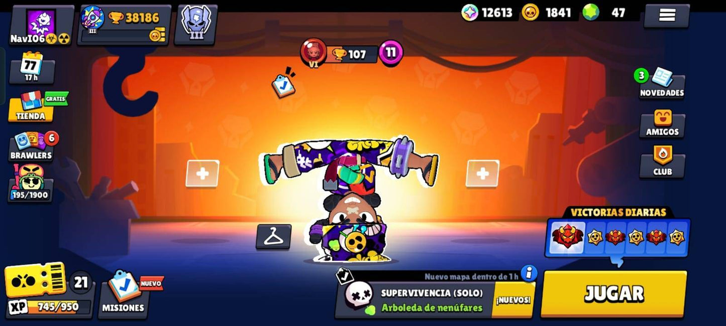 340 CLASH! CUENTITA CON 9581 COPAS! 1 CARTA AL NIVEL 15! 13 CARTAS AL NIVEL 14! 1 EVOLUTIVA Y 1 CARTA HÉROE DESBLOQUEADAS! 63 EMOTES! INSIGNIA DE 9 AÑOS! ADEMAAAS TRAE UNA DE BRAWL CON 38186 COPAS! 32 BRAWLERS CON HIPERCARGA! 4 BRAWLERS CON FUERZA...