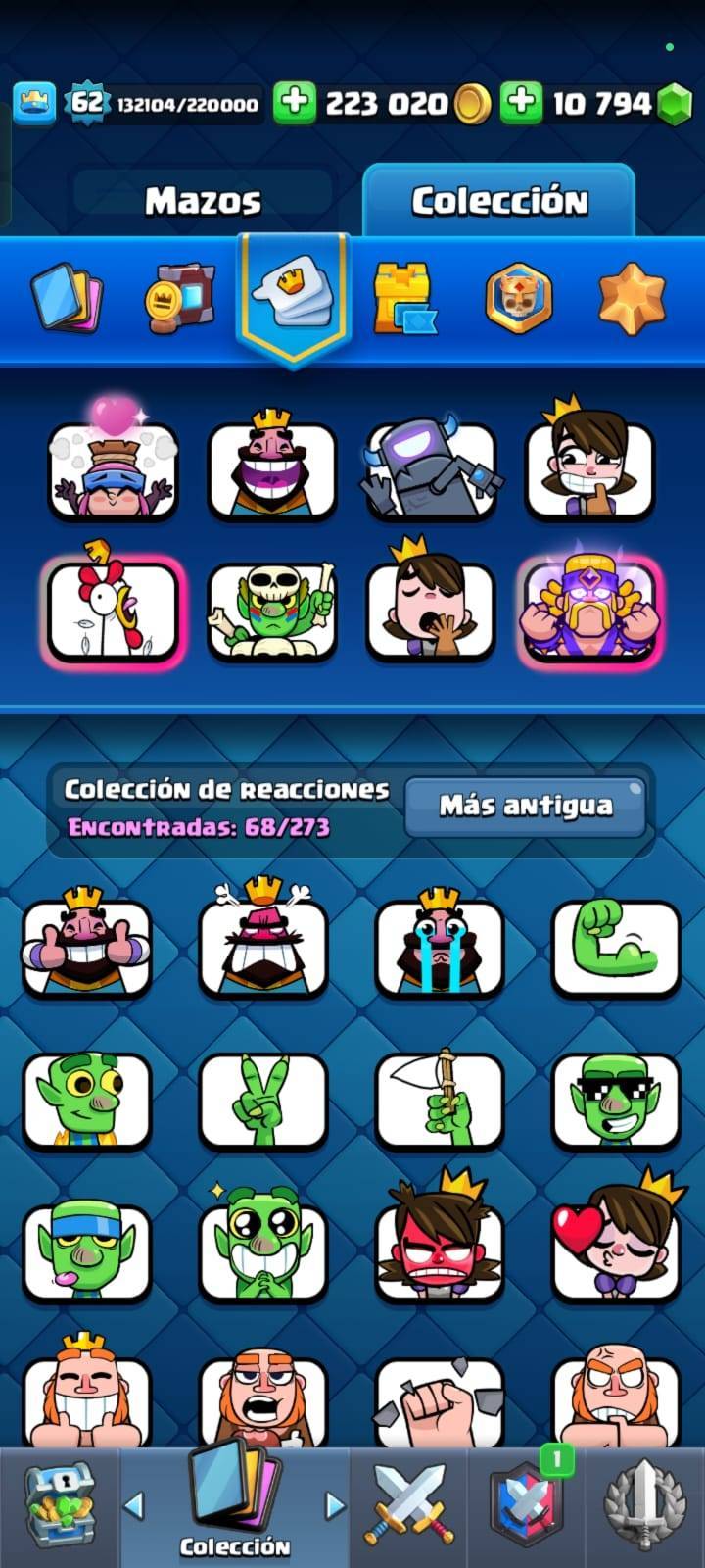 345 CLASH! 4 CARTAS AL NIVEL 16! 9 CARTAS AL NIVEL 15! 40 CARTAS AL NIVEL 14! 16 CARTAS EVOLUTIVAS! 1 CARTA HÉROE! 68 EMOTES! 14 TORRES! INSIGNIA DE 4 AÑOS! (2599 Mx) @everyone