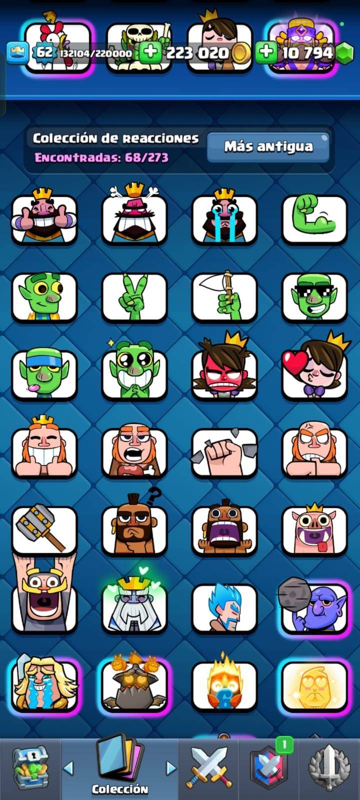 345 CLASH! 4 CARTAS AL NIVEL 16! 9 CARTAS AL NIVEL 15! 40 CARTAS AL NIVEL 14! 16 CARTAS EVOLUTIVAS! 1 CARTA HÉROE! 68 EMOTES! 14 TORRES! INSIGNIA DE 4 AÑOS! (2599 Mx) @everyone