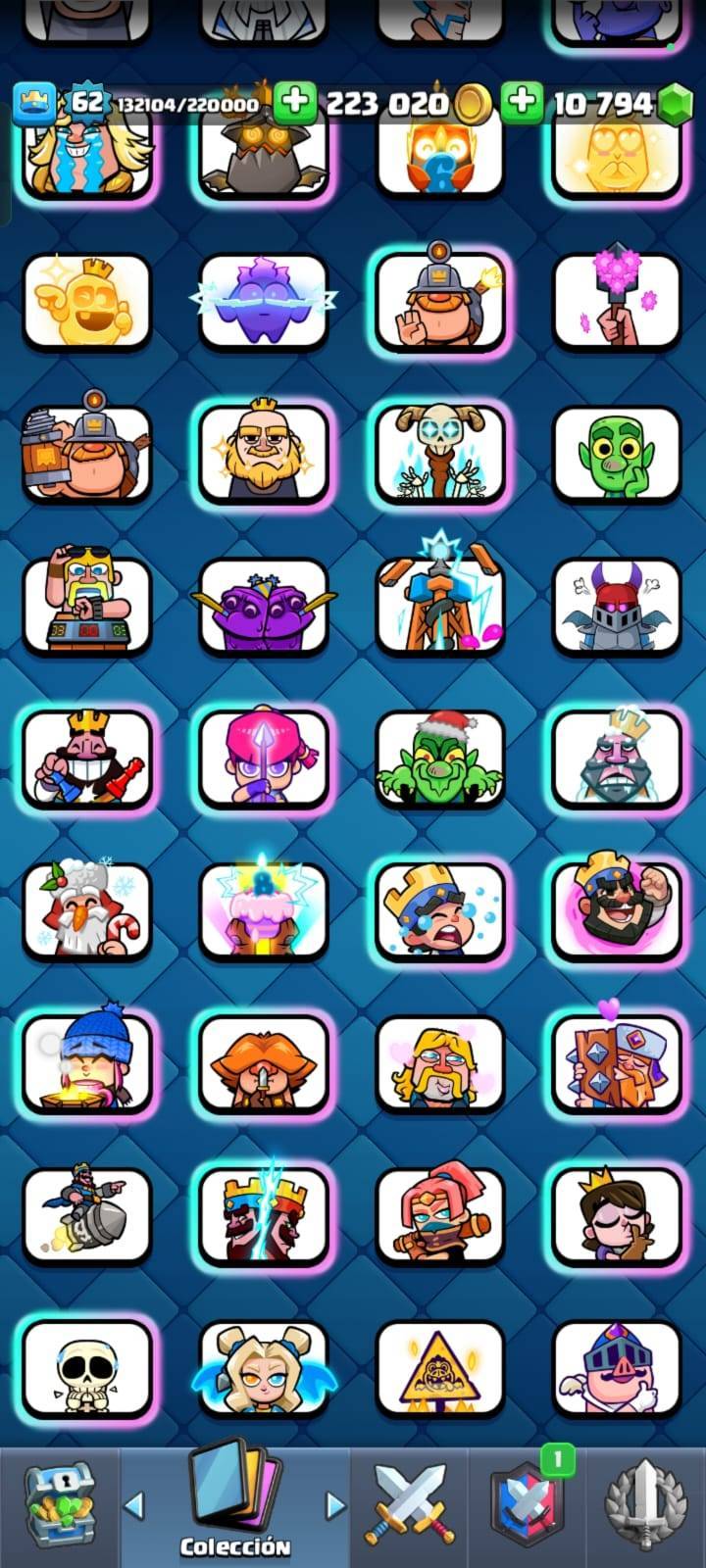 345 CLASH! 4 CARTAS AL NIVEL 16! 9 CARTAS AL NIVEL 15! 40 CARTAS AL NIVEL 14! 16 CARTAS EVOLUTIVAS! 1 CARTA HÉROE! 68 EMOTES! 14 TORRES! INSIGNIA DE 4 AÑOS! (2599 Mx) @everyone