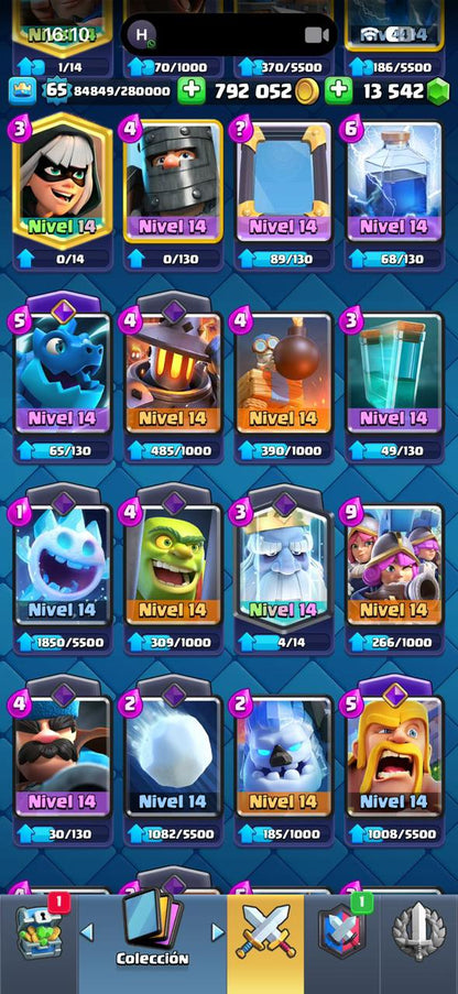 404 CLASH! CUENTA MUY BUENA! 10,183 COPAS! 4 CARTAS AL 16 MAX! 9 CARTAS AL 15! 82 CARTAS AL 14! 1 HÉROE! 12 CARTAS EVOLUTIVAS! 69 EMOTES MUY PEDIDOS! 10 TORRES! INSIGNIA DE 8 AÑOS! +700K MONEDAS! +13K GEMAS! (1699mx) @everyone