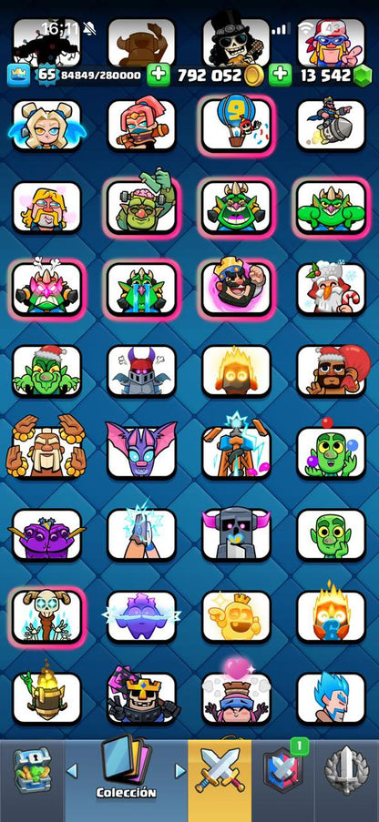 404 CLASH! CUENTA MUY BUENA! 10,183 COPAS! 4 CARTAS AL 16 MAX! 9 CARTAS AL 15! 82 CARTAS AL 14! 1 HÉROE! 12 CARTAS EVOLUTIVAS! 69 EMOTES MUY PEDIDOS! 10 TORRES! INSIGNIA DE 8 AÑOS! +700K MONEDAS! +13K GEMAS! (1699mx) @everyone