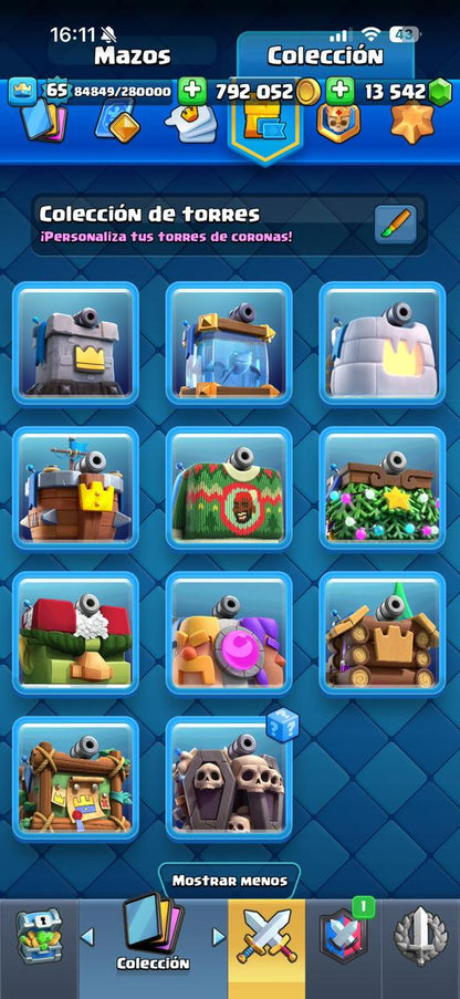 404 CLASH! CUENTA MUY BUENA! 10,183 COPAS! 4 CARTAS AL 16 MAX! 9 CARTAS AL 15! 82 CARTAS AL 14! 1 HÉROE! 12 CARTAS EVOLUTIVAS! 69 EMOTES MUY PEDIDOS! 10 TORRES! INSIGNIA DE 8 AÑOS! +700K MONEDAS! +13K GEMAS! (1699mx) @everyone