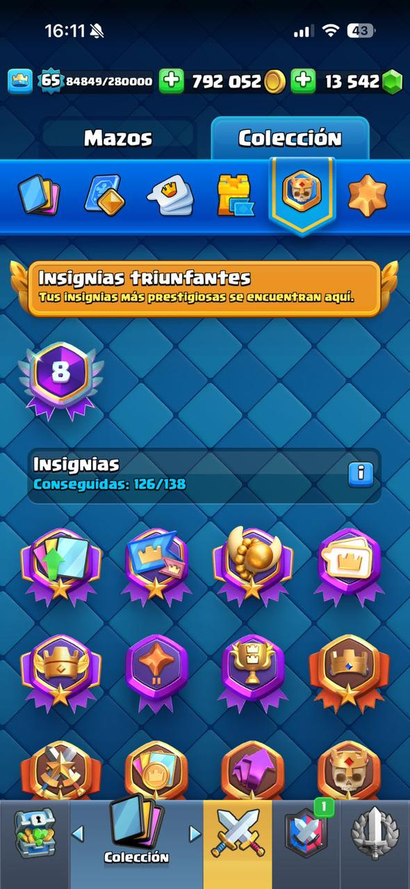 404 CLASH! CUENTA MUY BUENA! 10,183 COPAS! 4 CARTAS AL 16 MAX! 9 CARTAS AL 15! 82 CARTAS AL 14! 1 HÉROE! 12 CARTAS EVOLUTIVAS! 69 EMOTES MUY PEDIDOS! 10 TORRES! INSIGNIA DE 8 AÑOS! +700K MONEDAS! +13K GEMAS! (1699mx) @everyone