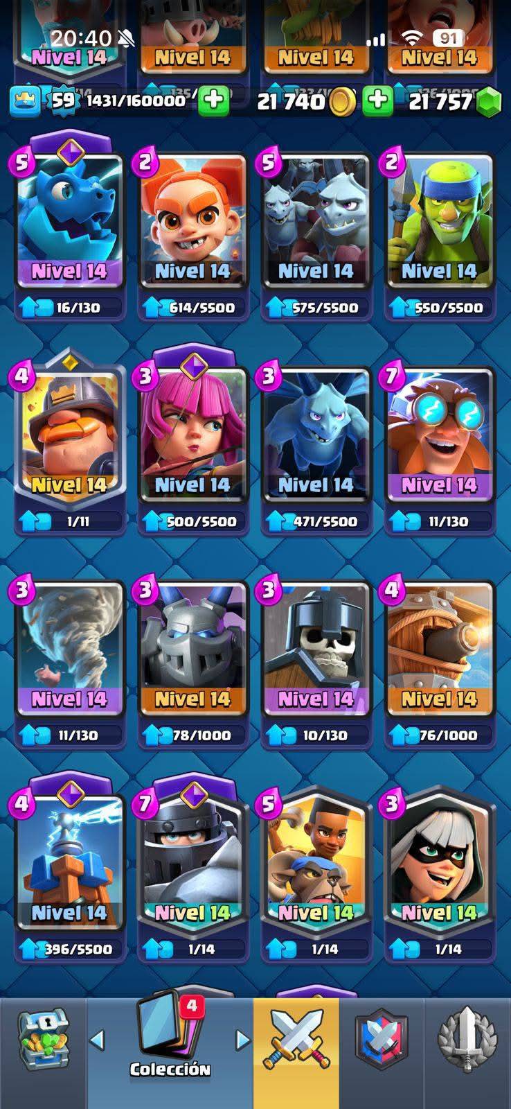 410 CLASH! MINI GRIAL! 9,013 COPAS! 9 CARTAS AL 15! 90 CARTAS AL 14! 2 HÉROES! 22 CARTAS EVOLUTIVAS! 110 EMOTES MUY BUENOS! 9 TORRES! INSIGNIA DE 4 AÑOS! +21K GEMAS! (2499mx) @everyone