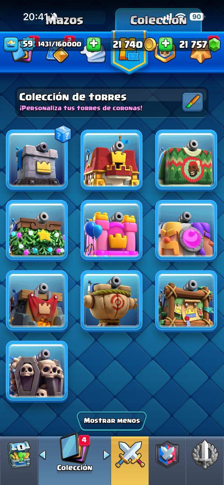 410 CLASH! MINI GRIAL! 9,013 COPAS! 9 CARTAS AL 15! 90 CARTAS AL 14! 2 HÉROES! 22 CARTAS EVOLUTIVAS! 110 EMOTES MUY BUENOS! 9 TORRES! INSIGNIA DE 4 AÑOS! +21K GEMAS! (2499mx) @everyone