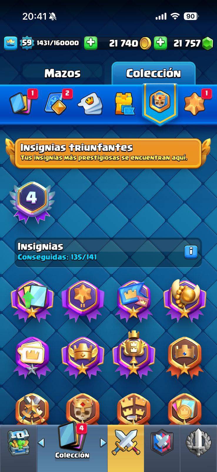 410 CLASH! MINI GRIAL! 9,013 COPAS! 9 CARTAS AL 15! 90 CARTAS AL 14! 2 HÉROES! 22 CARTAS EVOLUTIVAS! 110 EMOTES MUY BUENOS! 9 TORRES! INSIGNIA DE 4 AÑOS! +21K GEMAS! (2499mx) @everyone