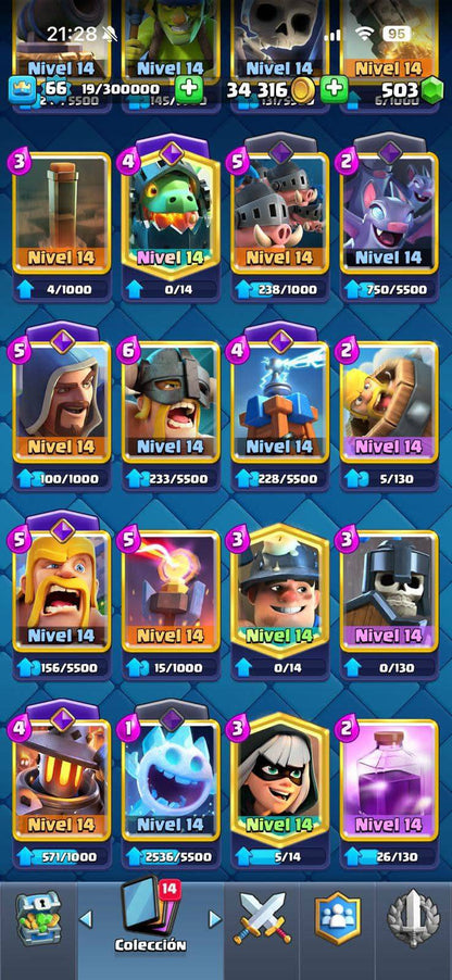 416 CLASH! MINI GRIAL! 10,530 COPAS! LIGA 2 COMPETITIVA! 4 CARTAS AL 16 MAX! 19 CARTAS AL 15! 49 CARTAS AL 14! 2 HÉROES! 27 CARTAS EVOLUTIVAS! 133 EMOTES MUY PEDIDOS Y EXCLUSIVOS! 23 TORRES! INSIGNIA DE 4 AÑOS! (1899mx) @everyone