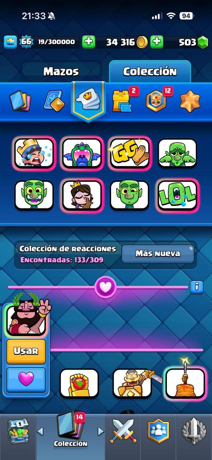 416 CLASH! MINI GRIAL! 10,530 COPAS! LIGA 2 COMPETITIVA! 4 CARTAS AL 16 MAX! 19 CARTAS AL 15! 49 CARTAS AL 14! 2 HÉROES! 27 CARTAS EVOLUTIVAS! 133 EMOTES MUY PEDIDOS Y EXCLUSIVOS! 23 TORRES! INSIGNIA DE 4 AÑOS! (1899mx) @everyone