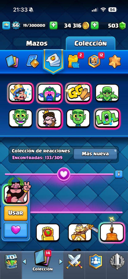 416 CLASH! MINI GRIAL! 10,530 COPAS! LIGA 2 COMPETITIVA! 4 CARTAS AL 16 MAX! 19 CARTAS AL 15! 49 CARTAS AL 14! 2 HÉROES! 27 CARTAS EVOLUTIVAS! 133 EMOTES MUY PEDIDOS Y EXCLUSIVOS! 23 TORRES! INSIGNIA DE 4 AÑOS! (1899mx) @everyone