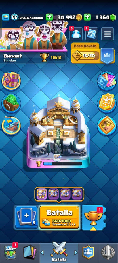 428 CLASH! CUENTA CON 11612 COPAS! 5 CARTAS AL NIVEL 16! 20 CARTAS AL NIVEL 15! 61 CARTAS AL NIVEL 14! 1 CARTA HÉROE! 23 CARTAS CON EVOLUTIVAS! 180 EMOTES! 21 TORRES! MUCHÍSIMOS BANNERS EXCLUSIVOS DE PASES!! INSIGNIA DE 5 AÑOS! (1799mx) @everyone