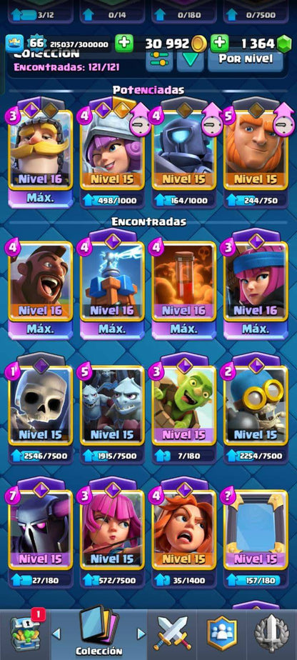428 CLASH! CUENTA CON 11612 COPAS! 5 CARTAS AL NIVEL 16! 20 CARTAS AL NIVEL 15! 61 CARTAS AL NIVEL 14! 1 CARTA HÉROE! 23 CARTAS CON EVOLUTIVAS! 180 EMOTES! 21 TORRES! MUCHÍSIMOS BANNERS EXCLUSIVOS DE PASES!! INSIGNIA DE 5 AÑOS! (1799mx) @everyone