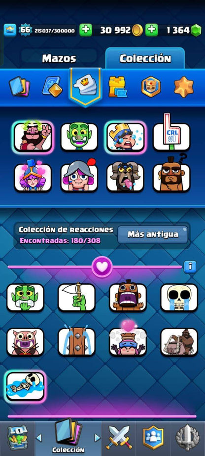 428 CLASH! CUENTA CON 11612 COPAS! 5 CARTAS AL NIVEL 16! 20 CARTAS AL NIVEL 15! 61 CARTAS AL NIVEL 14! 1 CARTA HÉROE! 23 CARTAS CON EVOLUTIVAS! 180 EMOTES! 21 TORRES! MUCHÍSIMOS BANNERS EXCLUSIVOS DE PASES!! INSIGNIA DE 5 AÑOS! (1799mx) @everyone
