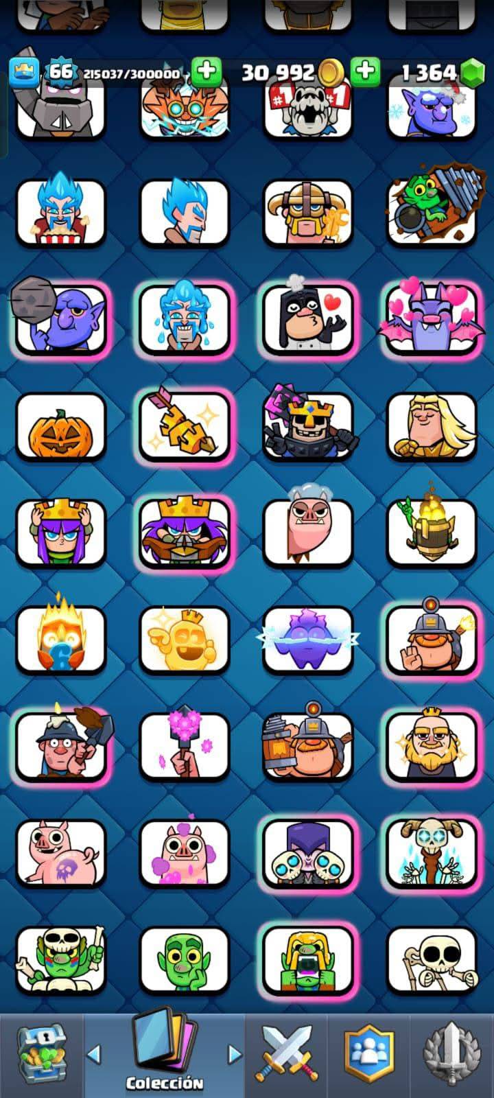 428 CLASH! CUENTA CON 11612 COPAS! 5 CARTAS AL NIVEL 16! 20 CARTAS AL NIVEL 15! 61 CARTAS AL NIVEL 14! 1 CARTA HÉROE! 23 CARTAS CON EVOLUTIVAS! 180 EMOTES! 21 TORRES! MUCHÍSIMOS BANNERS EXCLUSIVOS DE PASES!! INSIGNIA DE 5 AÑOS! (1799mx) @everyone