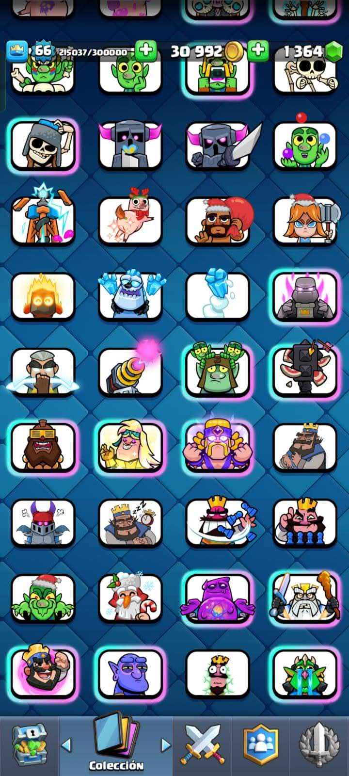 428 CLASH! CUENTA CON 11612 COPAS! 5 CARTAS AL NIVEL 16! 20 CARTAS AL NIVEL 15! 61 CARTAS AL NIVEL 14! 1 CARTA HÉROE! 23 CARTAS CON EVOLUTIVAS! 180 EMOTES! 21 TORRES! MUCHÍSIMOS BANNERS EXCLUSIVOS DE PASES!! INSIGNIA DE 5 AÑOS! (1799mx) @everyone