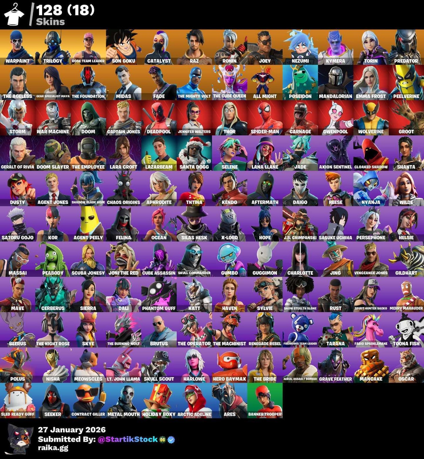 STW! TRILOGY! GOKU! NEZUMI! KYMERA! PREDATOR! SKIN FUNDADOR! LARA CROFT! MANDALORIAN! DEADPOOL! SPIDERMAN! PASE MARVEL! DOOM SLAYER! DC! PICO REAPER! (949 MX) @everyone