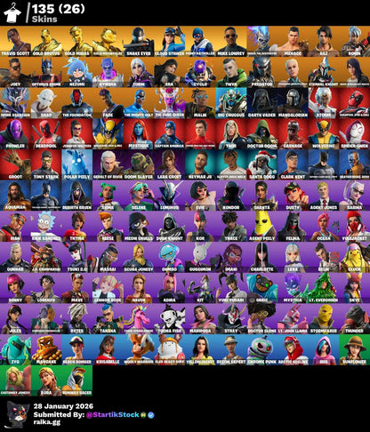 TRAVIS! MIDAS DORADO! SNAKE EYES! CLOUD STRIKER! LARA CROFT! NEZUMI! KYMERA! ERA! PREDATOR! SNAP! SKIN FUNDADOR! DARTH VADER! MANDALORIAN! DEADPOOL! DOOM! SPIDER-GWEN! DOOM SLAYER! IDOLS! DC! HAVEN! (2649 MX) @everyone