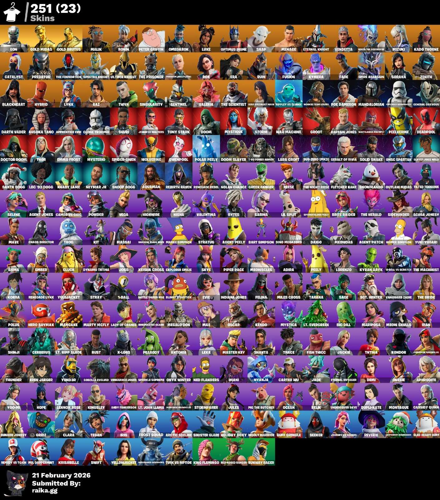 +250 SKINS! MIDAS DORADO! LARA CROFT! PETER GRIFIN! SNAP! ETERNAL KNIGHT! NEZUMI! PREDATOR! SKIN FUNDADOR! SPECTRA KNIGHT! KYMERA! ZENITH! LYNX! DARTH VADER! SPIDER-GWEN! PASE MARVEL! SUB-ZERO! IDOLS! DC! SIDEWINDER! NO NINTENDO! (1799 MX) @everyone