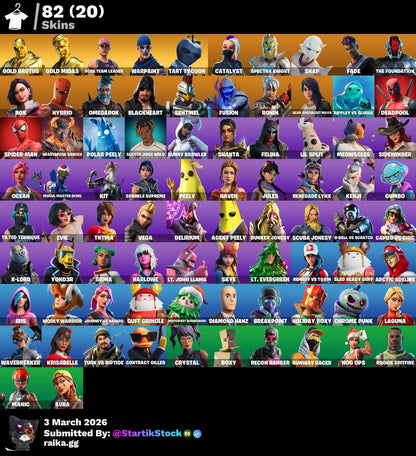 MIDAS DORADO! STW! SKIN APPLE! SNAP! ULTIMA KNIGHT! SKIN FUNDADOR! HYBIRD! FUSIÓN! DEADPOOL! SPIDERMAN! IDOLS! HAVEN! SIDEWINDER! JULES! VINCULABLE A TODO! (799 MX) @everyone